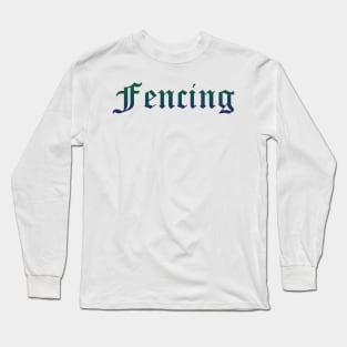 Fencing Gradient Text Long Sleeve T-Shirt